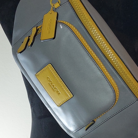 Coach Other - Coach Leather Racer Belt Bag Heather Gray Flax Travel Holiday Christmas Gift